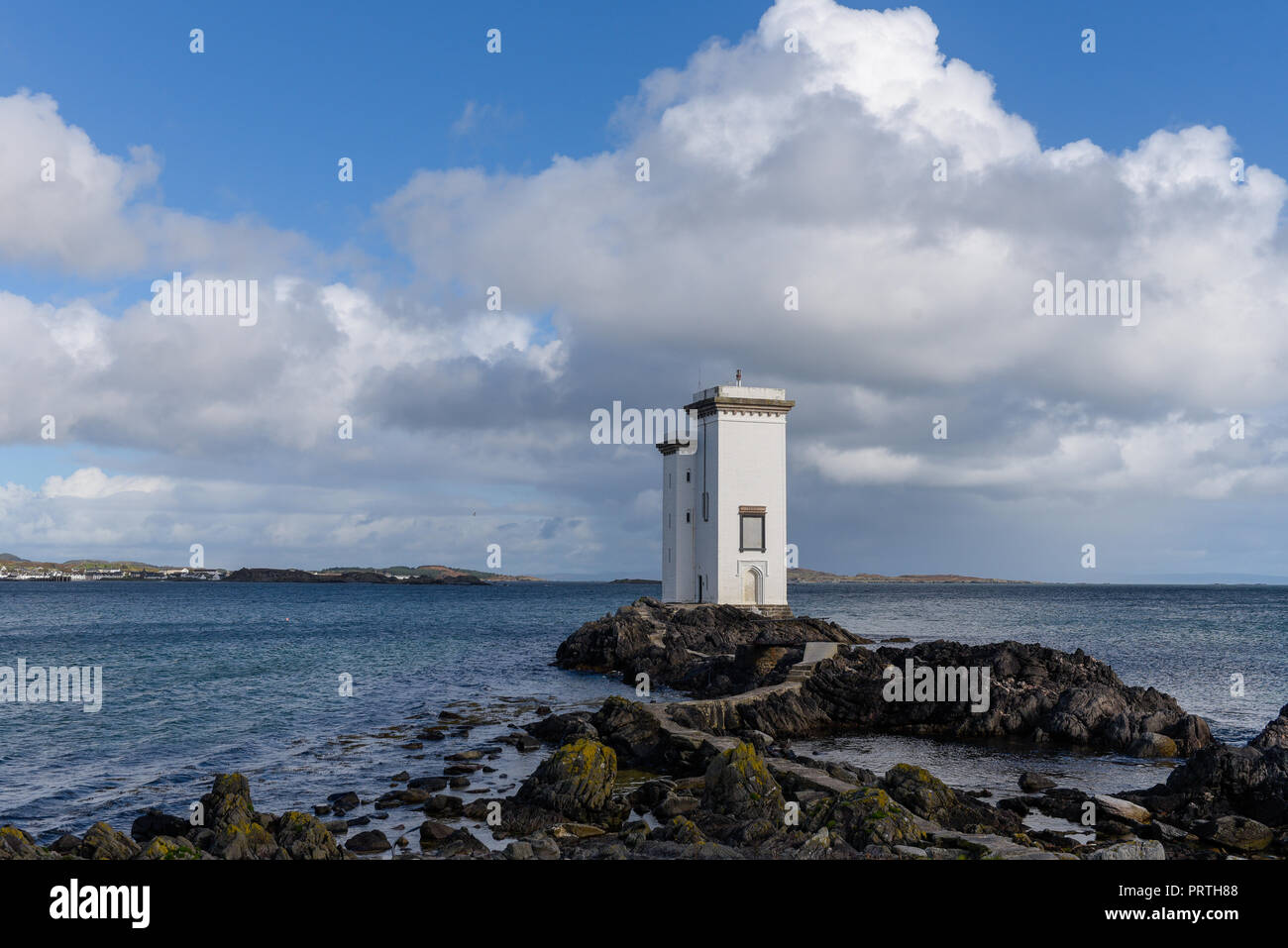 Beförderung Fhada Leuchtturm Port Ellen auf der Insel Islay Schottland Stockfoto