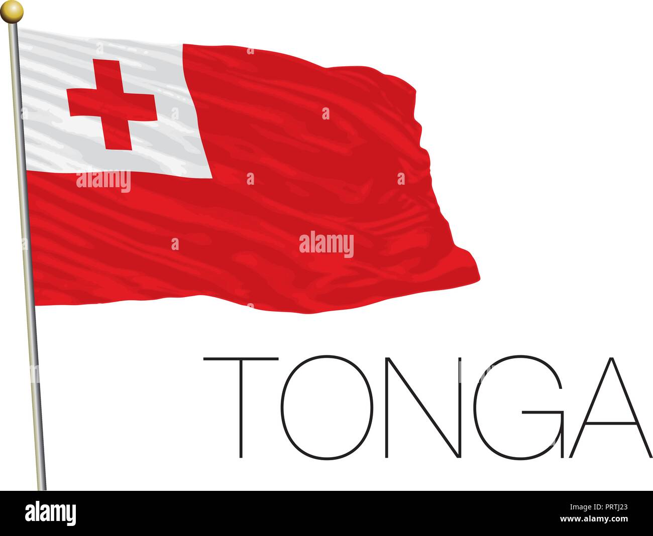 Tonga offizielle Flagge, Vector Illustration Stock Vektor