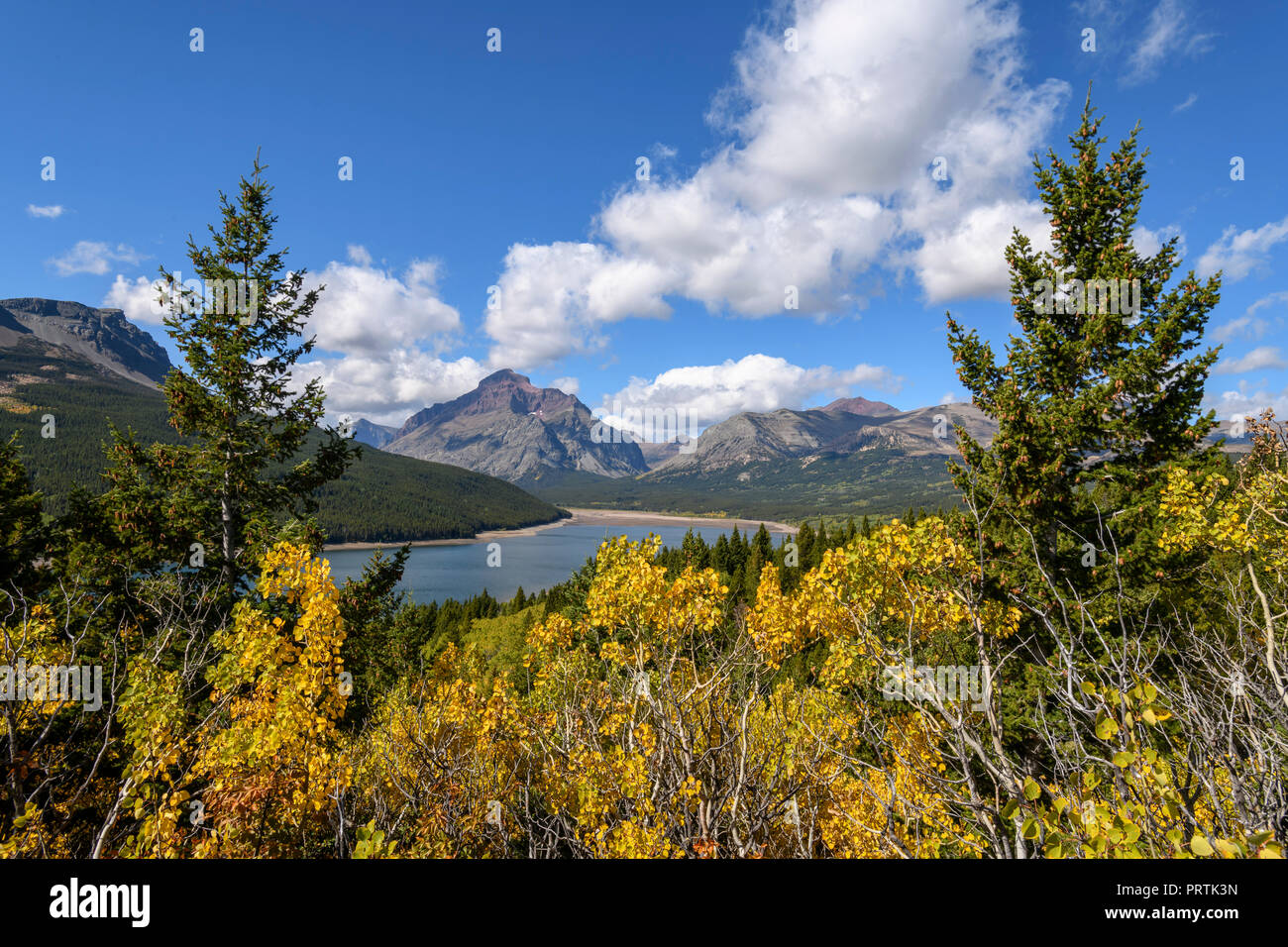 Die beiden unteren Medicine Lake, East Glacier, Glacier National Park, Montana Stockfoto