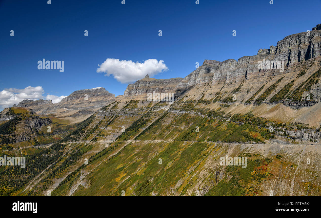 Die spektakuläre Gehen zum Sun Road, Glacier National Park, Montana Stockfoto