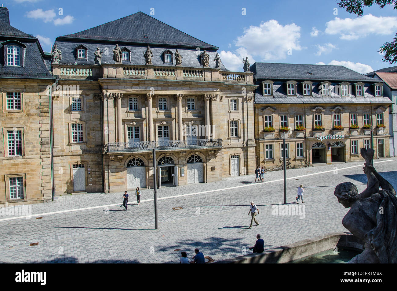 Bayreuth ist eine Stadt, die Historisch gewachsen als Markgräfliche Residenz und ist inzwischen weltberühmt, weil der Richard Wagner Festival. Stockfoto