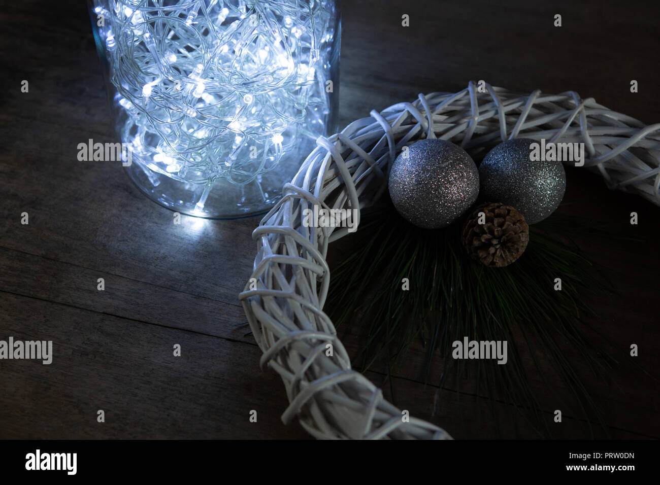 Blue christmas lights Stockfoto