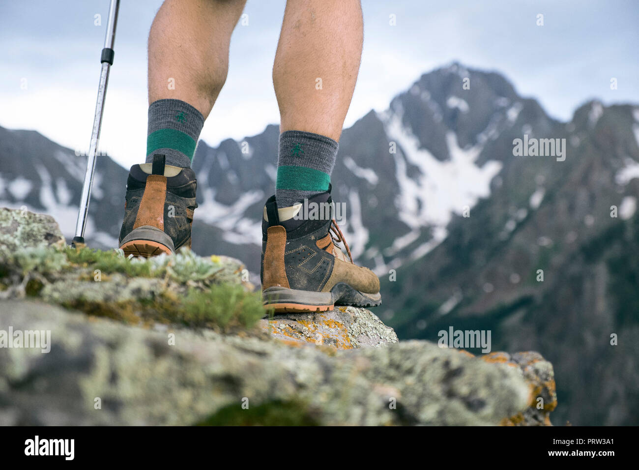 Wanderer auf Mountain Peak, Mount Sneffels, Ouray, Colorado, USA Stockfoto