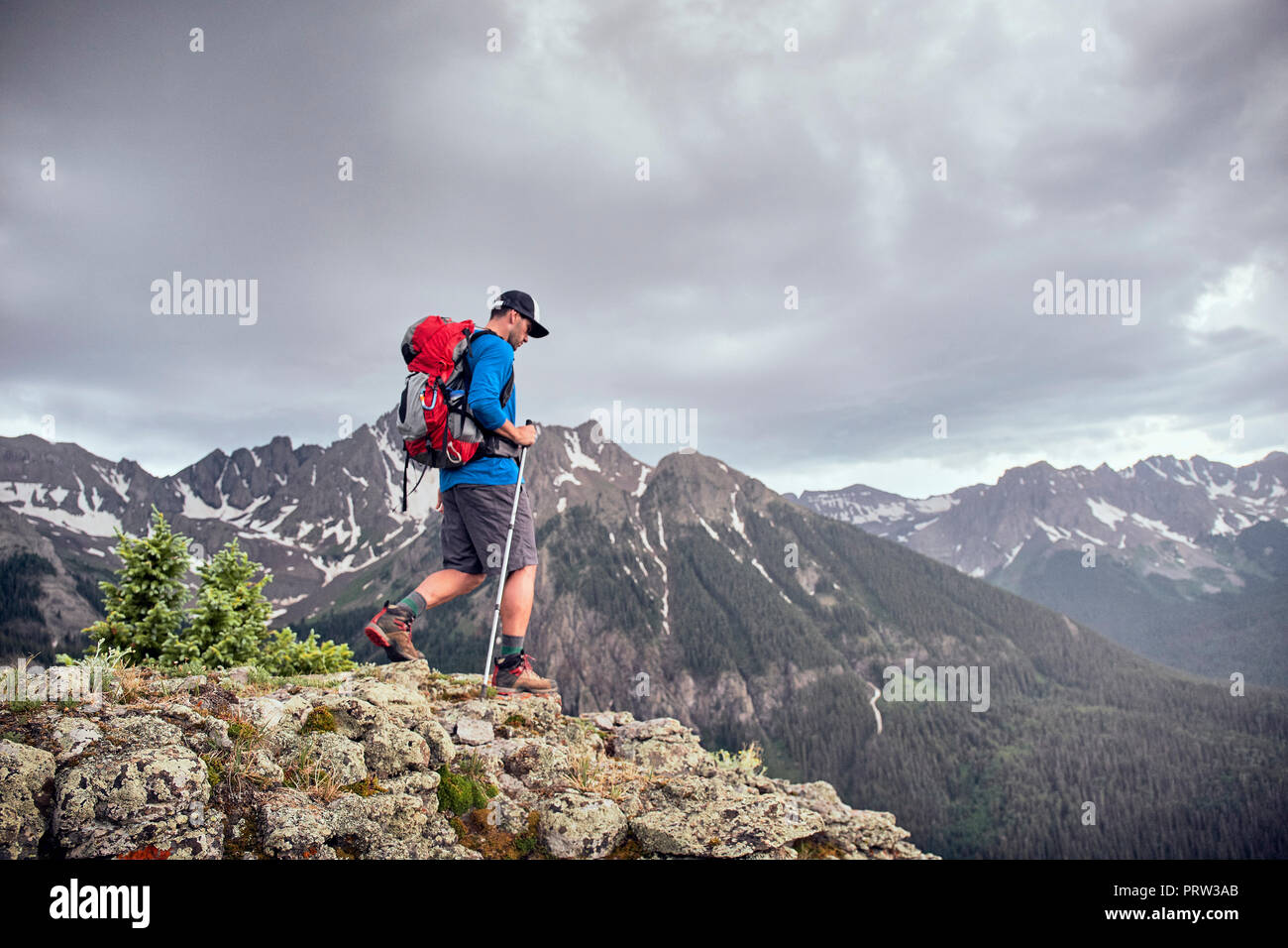 Menschen wandern, Mount Sneffels, Ouray, Colorado, USA Stockfoto