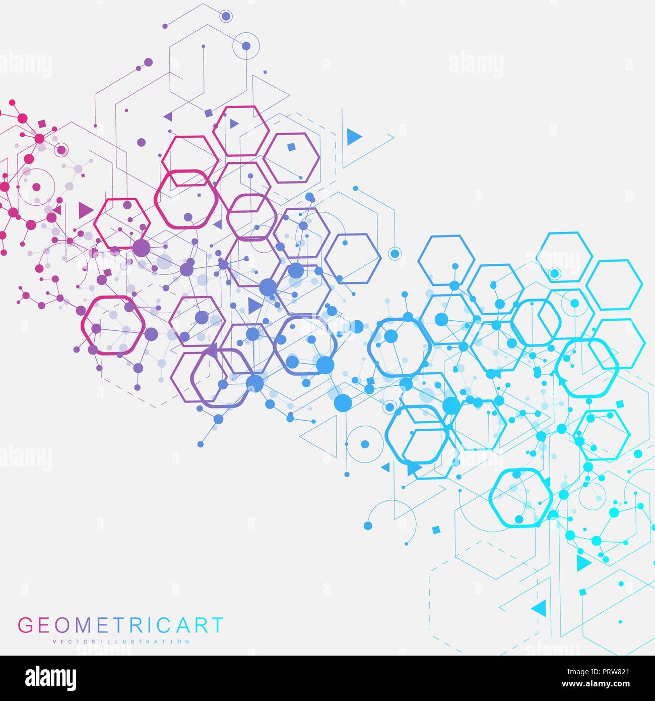 Moderne futuristischen Hintergrund des Wissenschaftlichen hexagonalen Muster. Virtuelle Zusammenfassung Hintergrund mit Partikelfilter, Molekül Struktur für medizinische, Technologie, Chemie, Wissenschaft. Soziales Netzwerk Vektor Stock Vektor