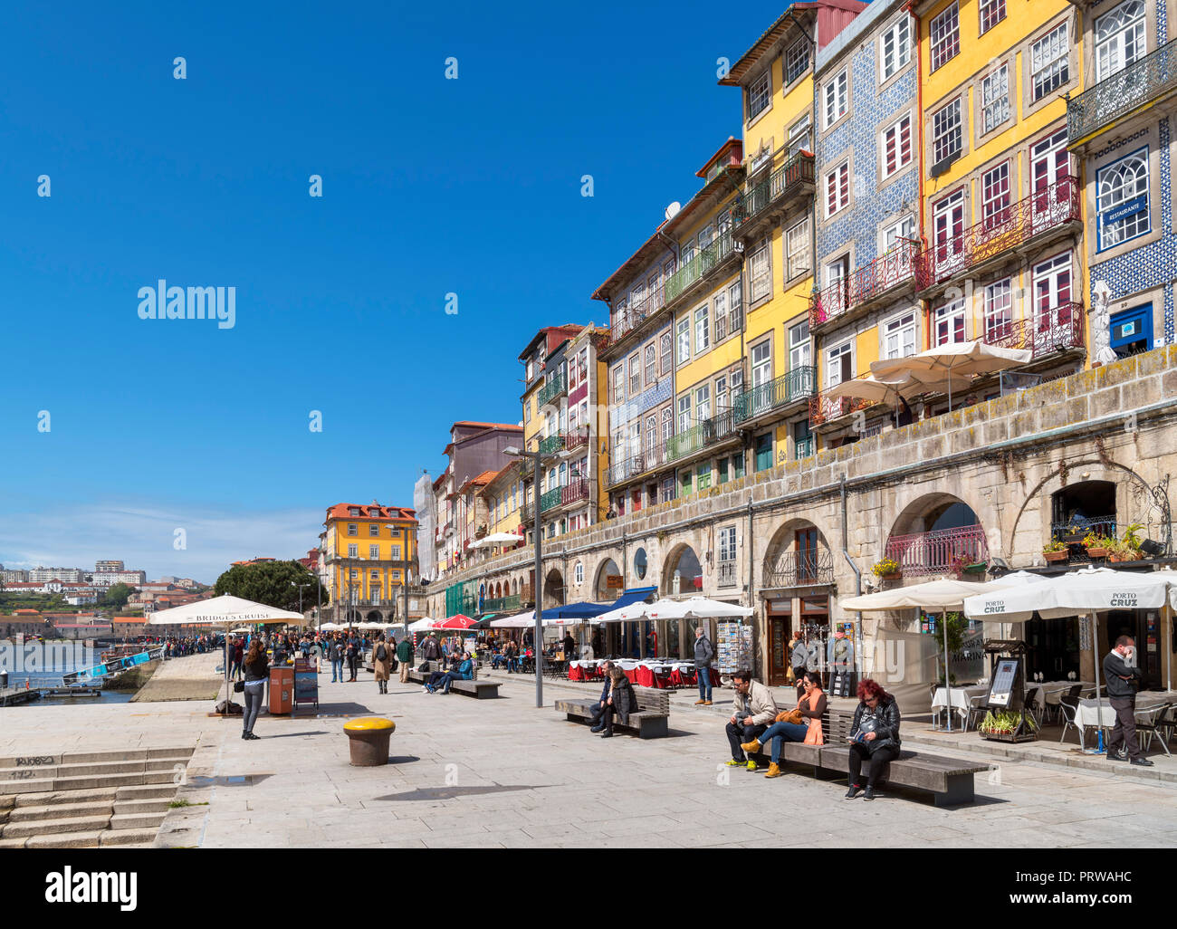 Cais da Ribeira, Porto, Portugal Stockfoto