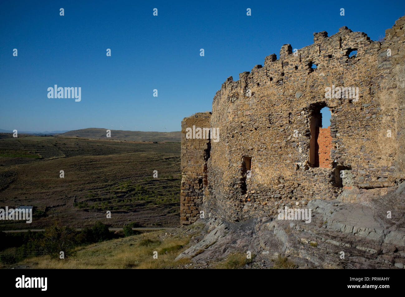 Schloss von Trasmoz in der Nähe von Moncayo Berges, in Zaragoza, Aragon, Spanien. Gustavo Adolfo Becquer Route. Stockfoto