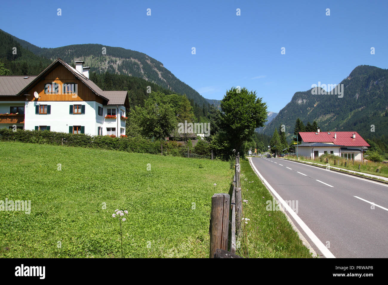 Österreichischen Alpen. Alpine Landschaft in Oberösterreich. Stockfoto