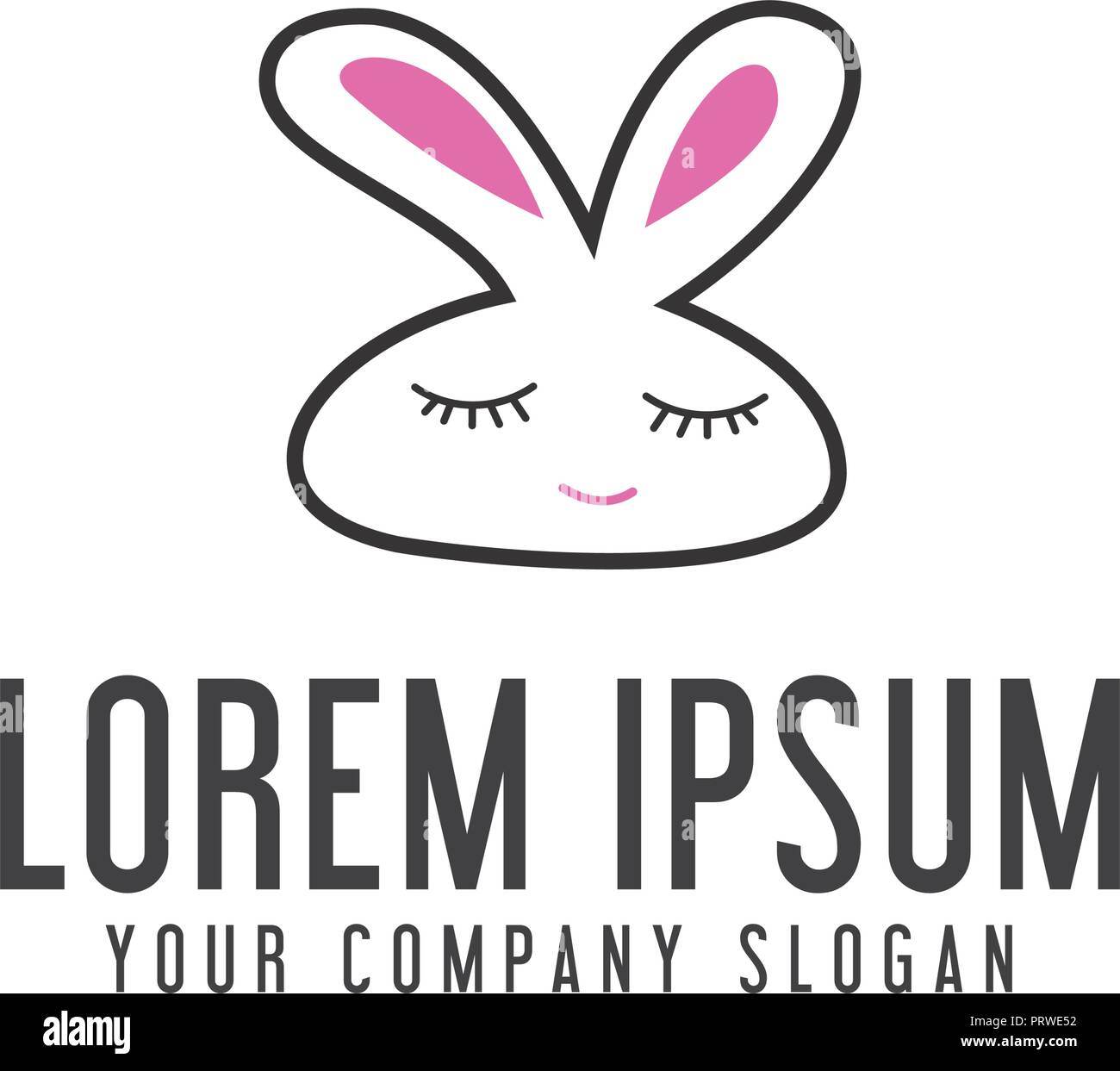 Lustige hase Logo. Tierische Logo Design Konzept Vorlage Stock Vektor