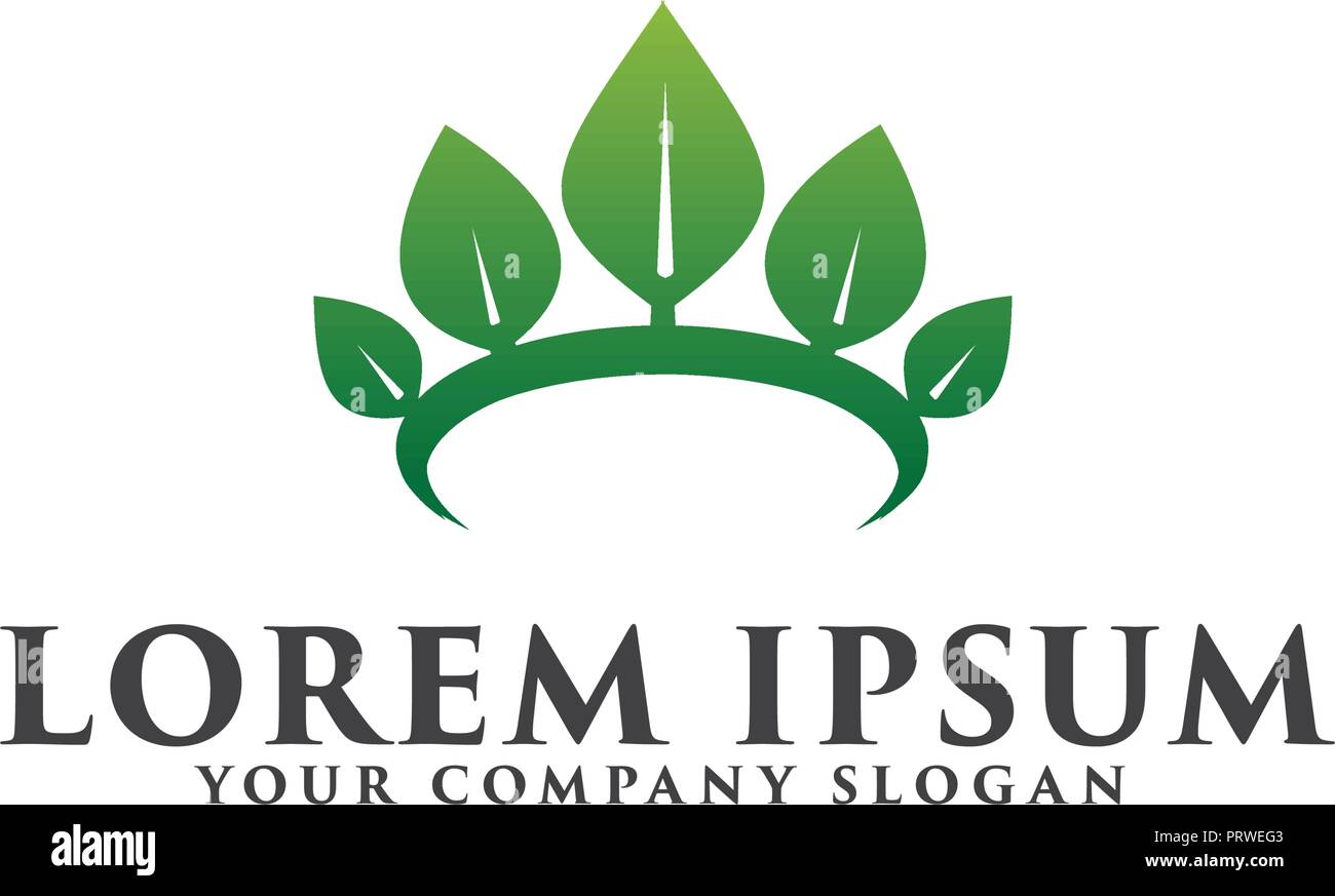 Blatt crown logo Spa Kosmetik und Schönheit Logo Design Konzept Vorlage Stock Vektor
