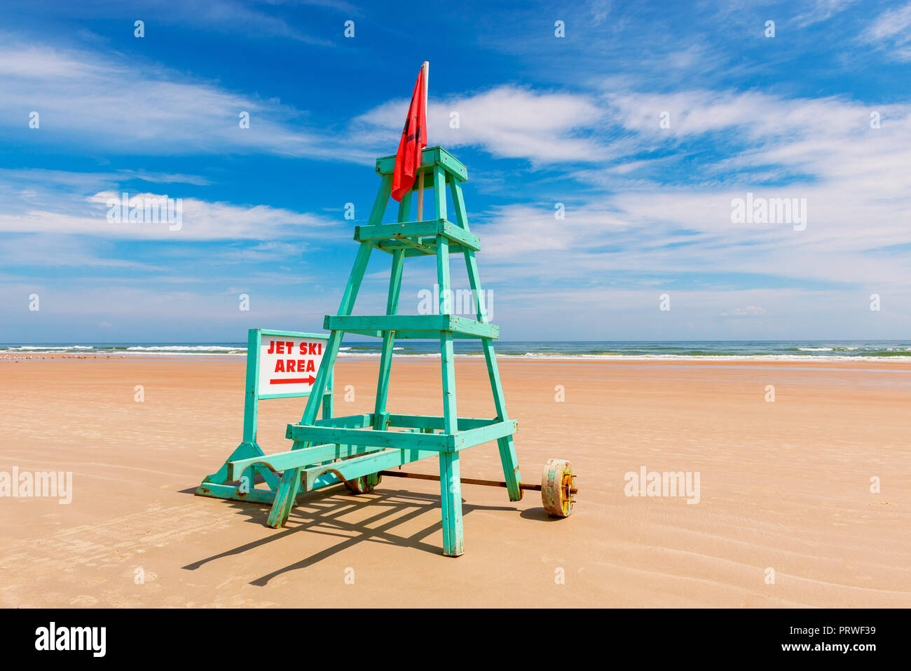 Jet Ski Area anmelden am Strand in Daytona Beach, Florida Stockfoto