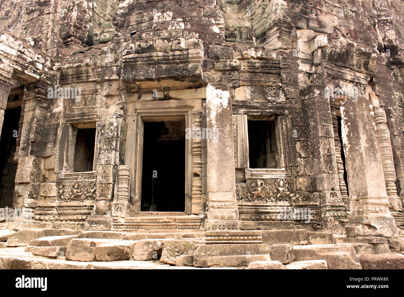 Gebäude der alten Angkor Thom Angkor Bayon Tempel in der Gegend, in der Nähe von Siem Reap, Kambodscha, Asien. Buddhistische Kloster aus dem 12. Jahrhundert. Stockfoto