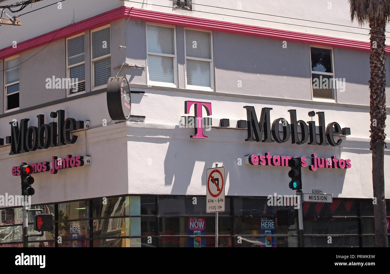 T-Mobile Store anmelden Mission District, San Francisco Stockfoto