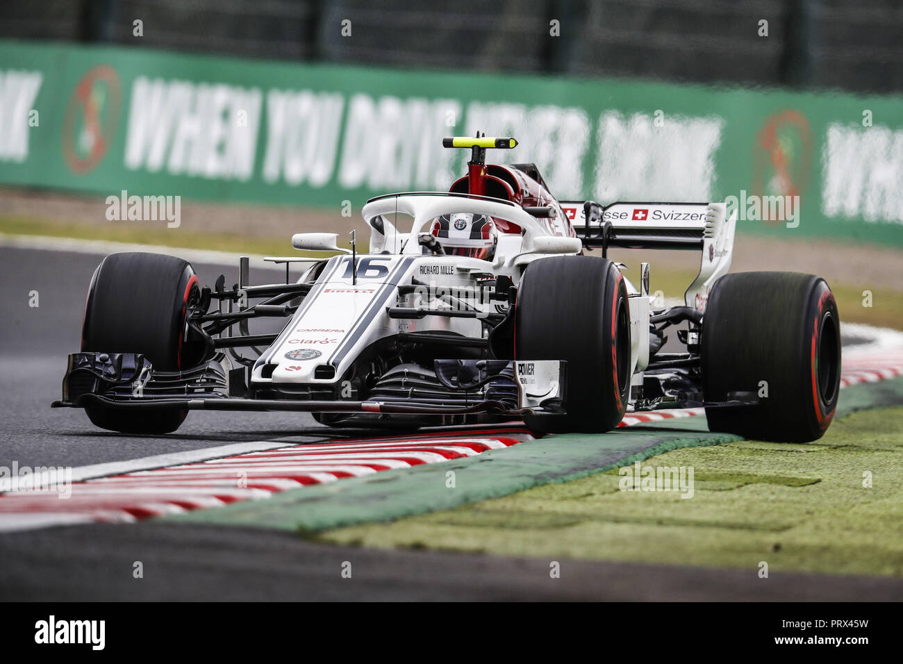 16 Charles Leclerc (Mco), Alfa Romeo Sauber F1 Team C 37, während der 2018- Formel-1-Weltmeisterschaft, Japan Grand Prix vom 4. bis 7. Oktober in  Suzuka - /, #16 Charles Leclerc (MON Alfa Romeo