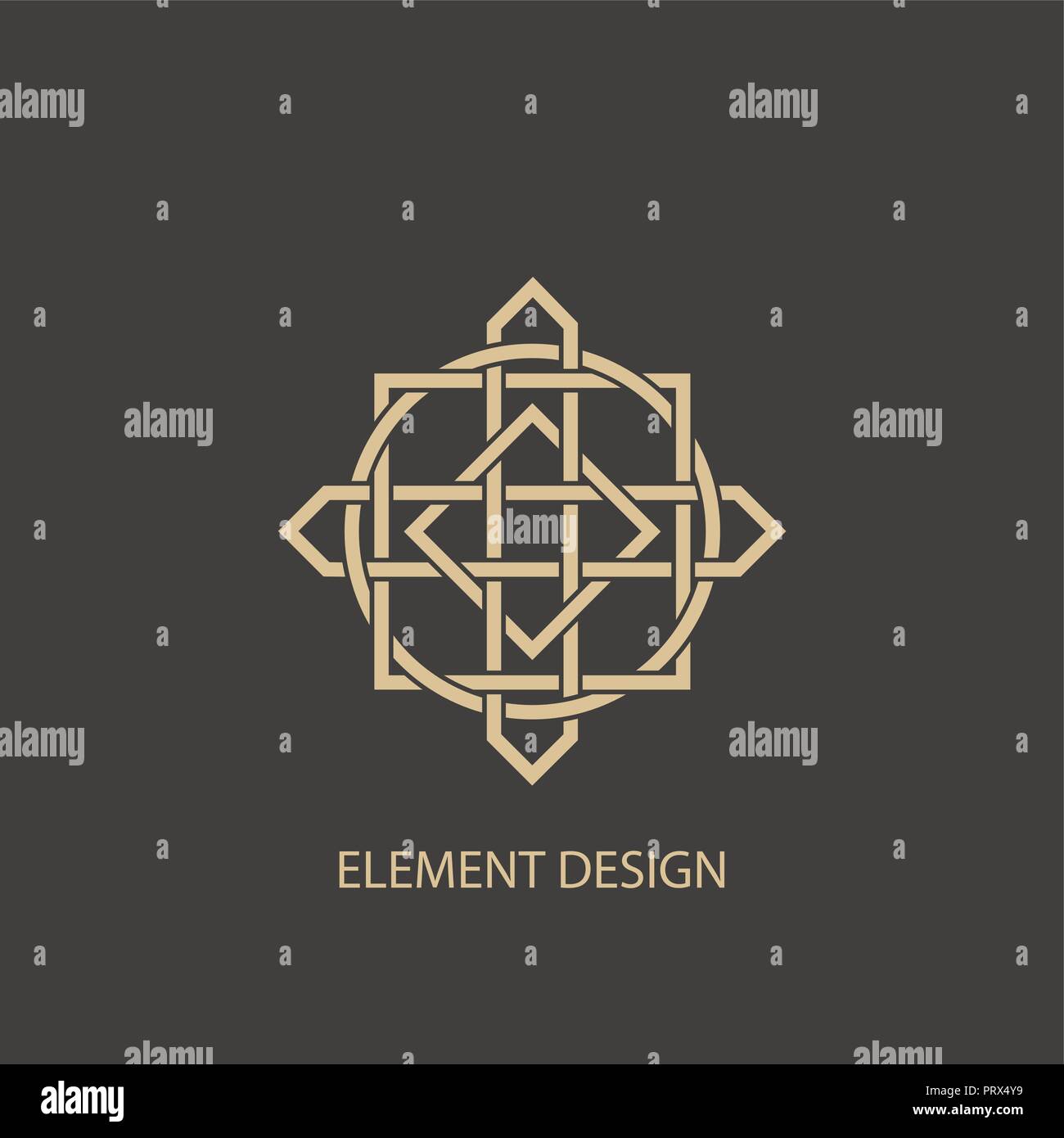 Abstrakte moderne Vorlage für ein Logo von geometrischen Elementen im modernen arabischen Stil, ein Abzeichen, ein Element der Gestaltung. Vector Illustration. Stock Vektor