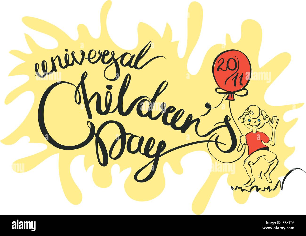 Vektor isoliert handschriftliche Schriftzug Kinder s Tag auf weißem Hintergrund. Vektor Kalligraphie für Grußkarten, Dekoration und abdecken. Konzept der Happy International Children s Tag. Stock Vektor