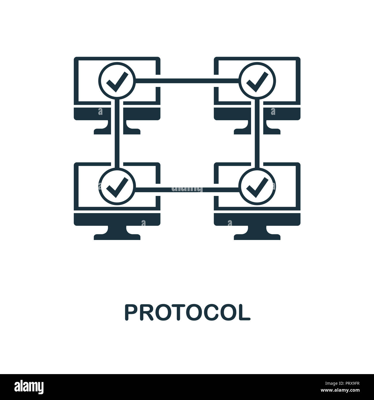 Protokoll Symbol. Schwarzweiß-Design von blockchain Sammlung. UX und UI. Pixel Perfect Protokoll Symbol. Für Webdesign, Anwendungen, Software, drucken Sie uns Stockfoto