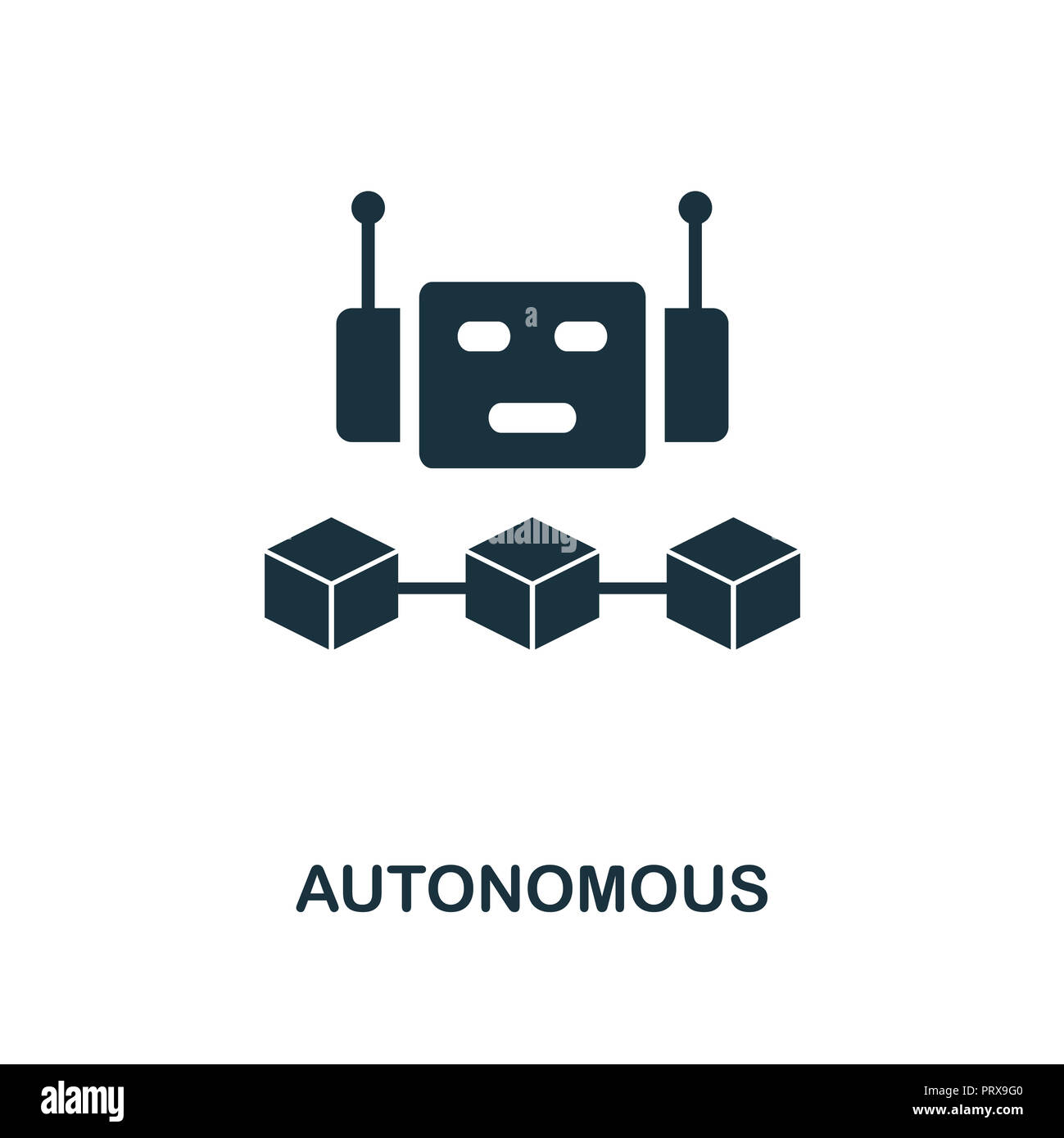 Autonome Symbol. Schwarzweiß-Design von blockchain Sammlung. UX und UI. Pixel Perfect autonomen Symbol. Für Web-Design, Anwendungen, Software, printin Stockfoto