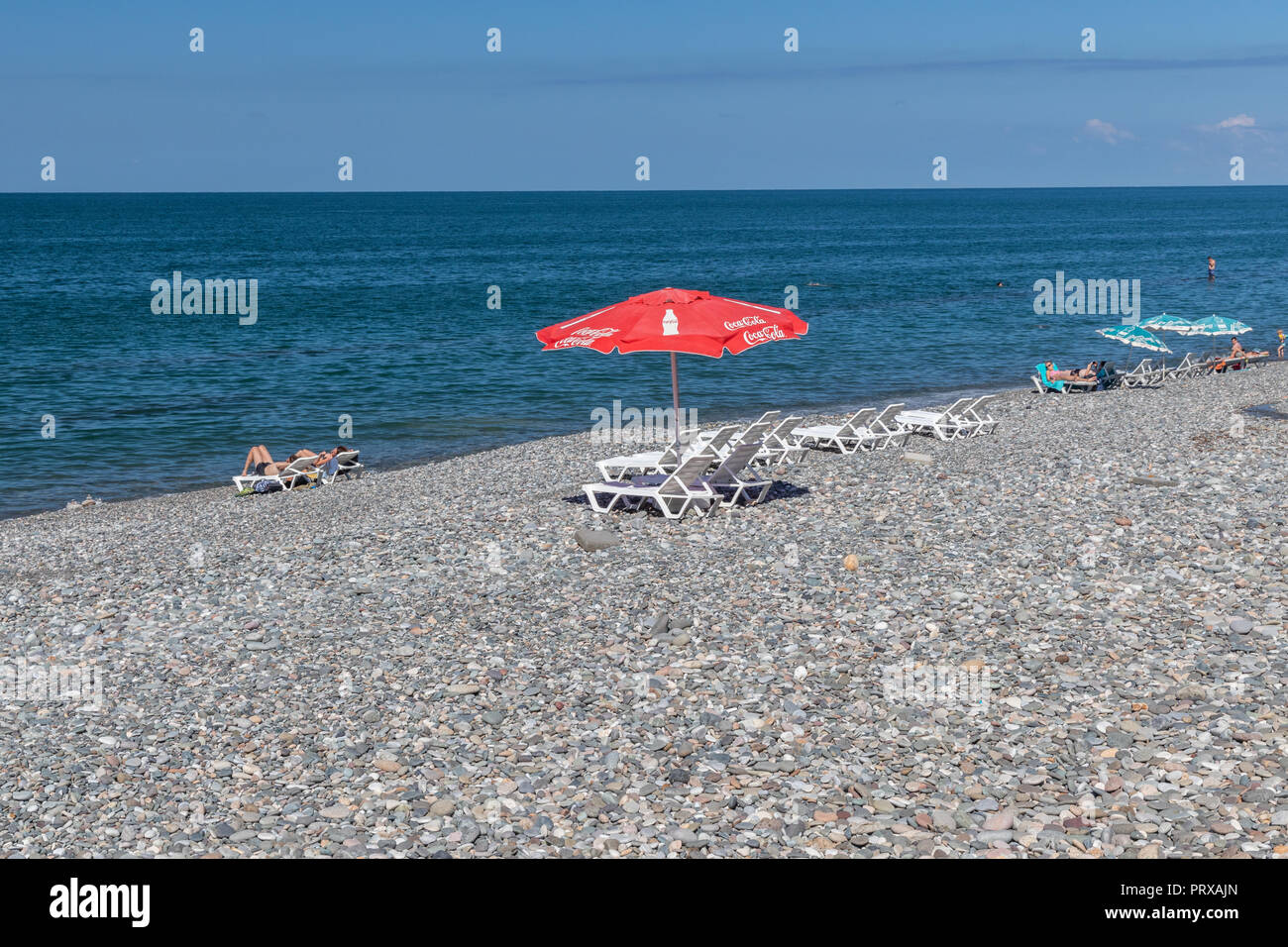 Einen Felsigen Strand Am Schwarzen Meer In Batumi Georgien Stockfotografie Alamy