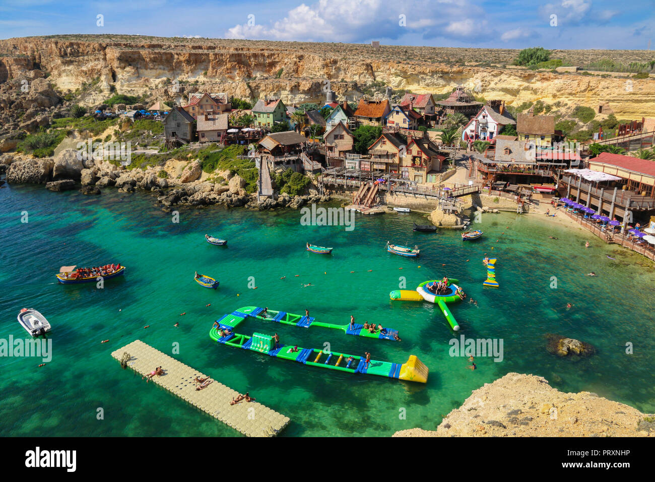 Popeye Village, Malta Stockfoto