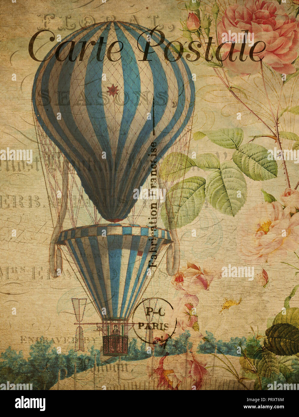 Vintage Travel Poster Stockfoto