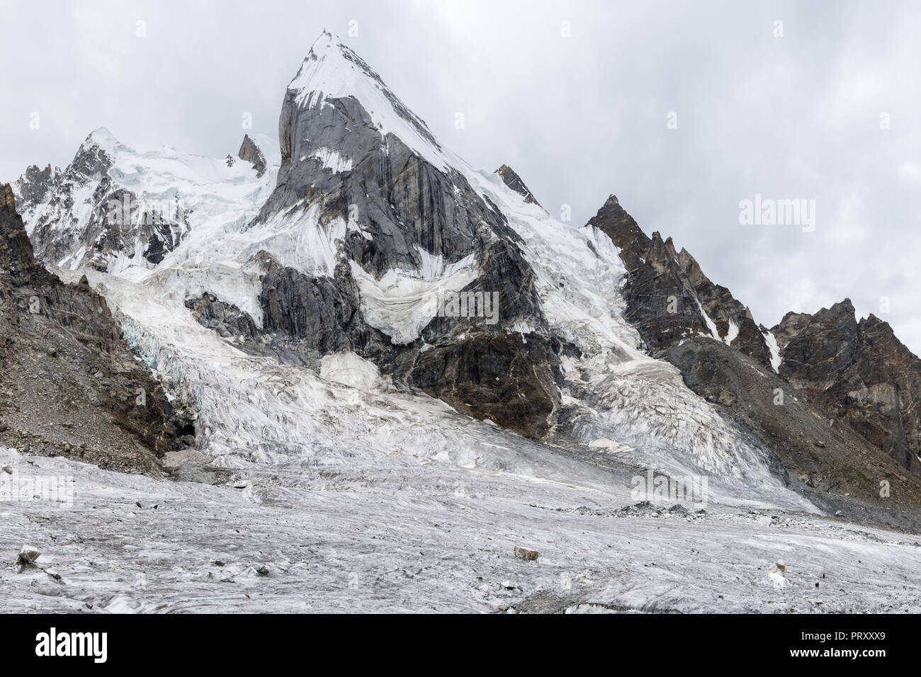Laila Gondogoro Peak, Gletscher, Karakoram, Pakistan Stockfoto