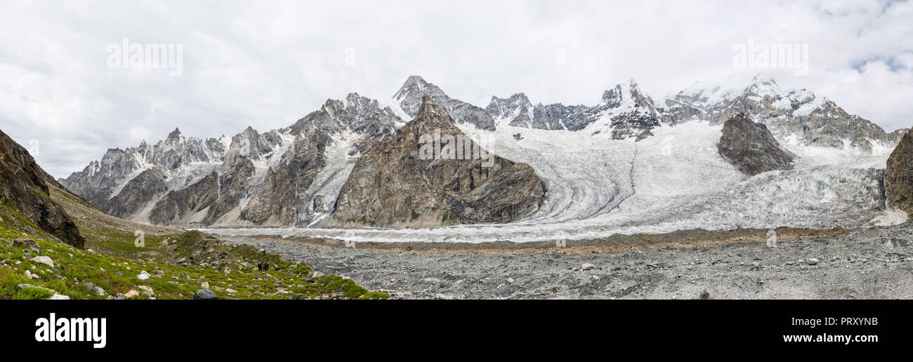 Treffpunkt der Masherbrum Gletscher und Gondogoro Gletscher, 1627-1630, Stockfoto
