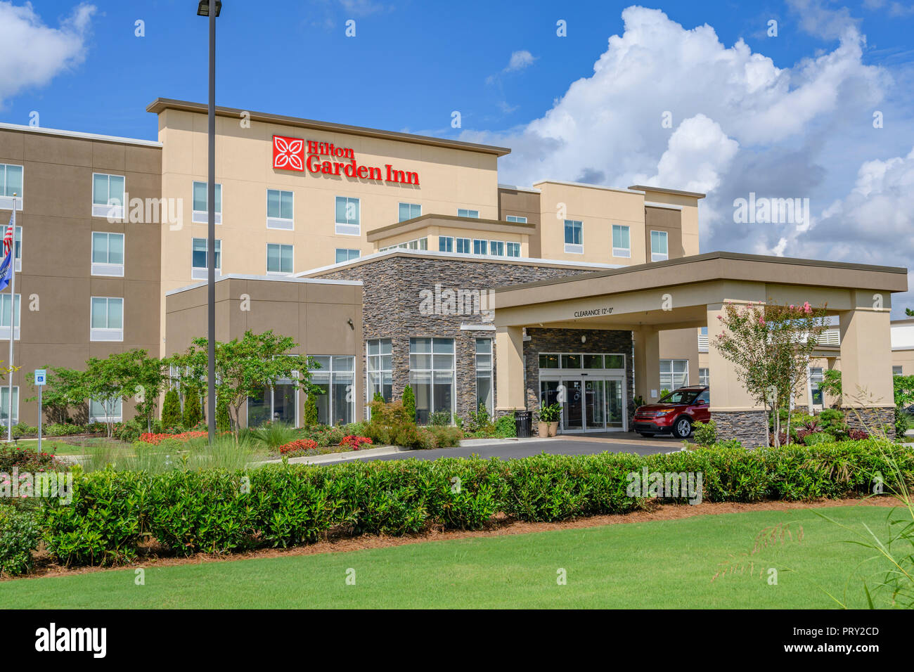 Hilton Garden Inn Hotel oder Motel vorne außen Eingang in Montgomery Alabama, USA. Stockfoto