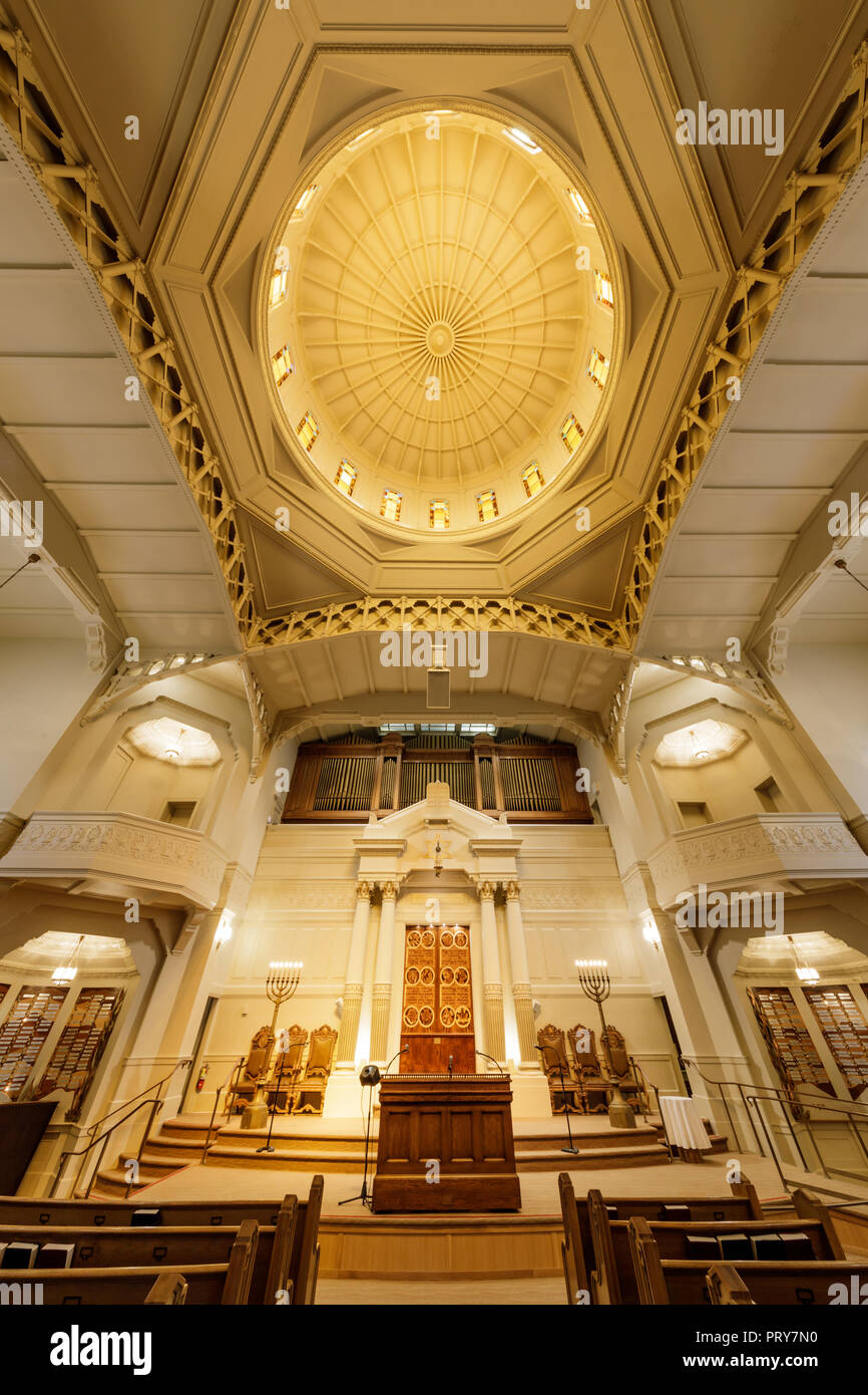 Oakland, Kalifornien - 30. September 2018: das Innere des Tempels Sinai Reform jüdische Synagoge. Stockfoto