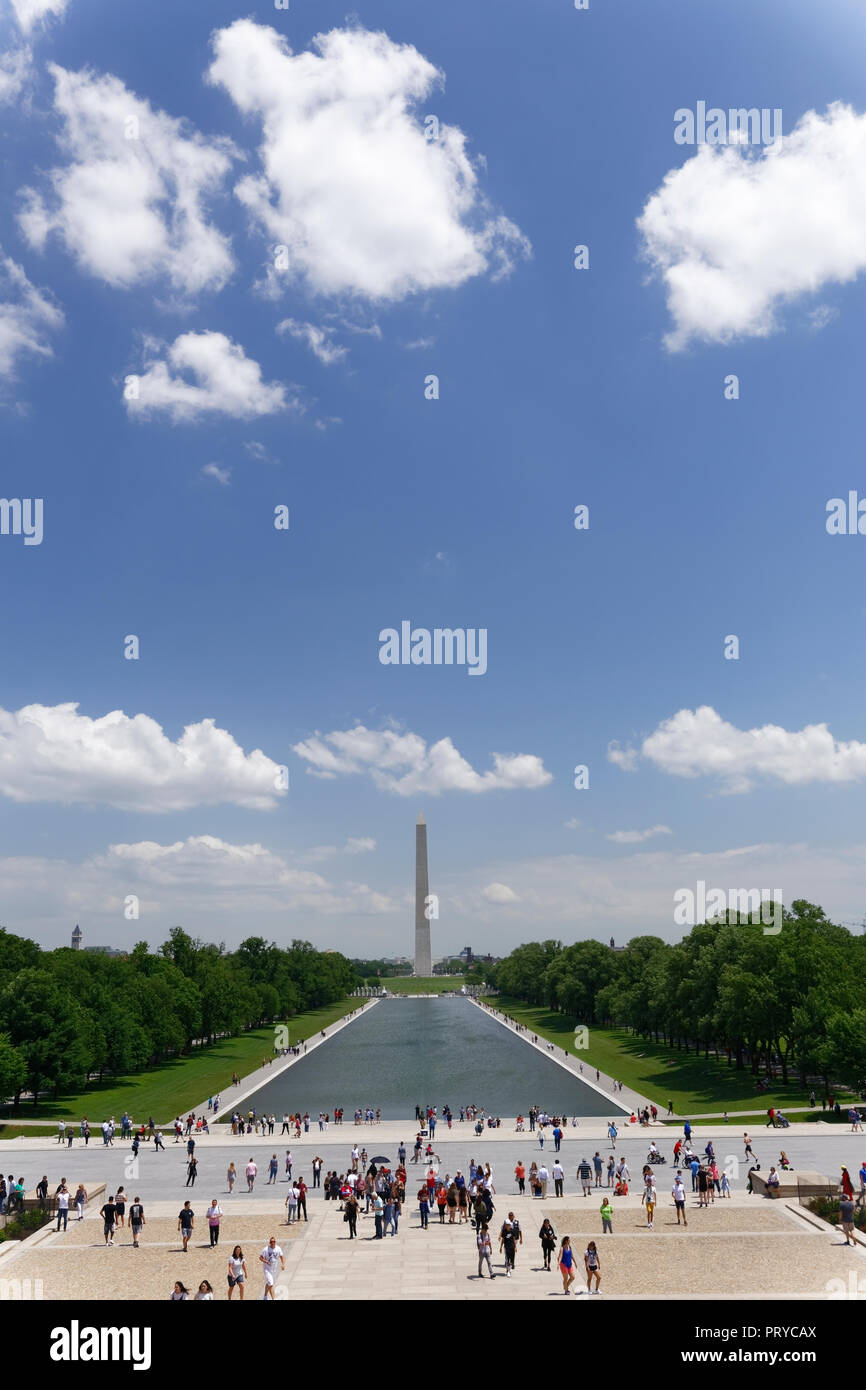Washington Monument Marble Streifen, der 152 Meter hohe Marmor Stub. Stockfoto