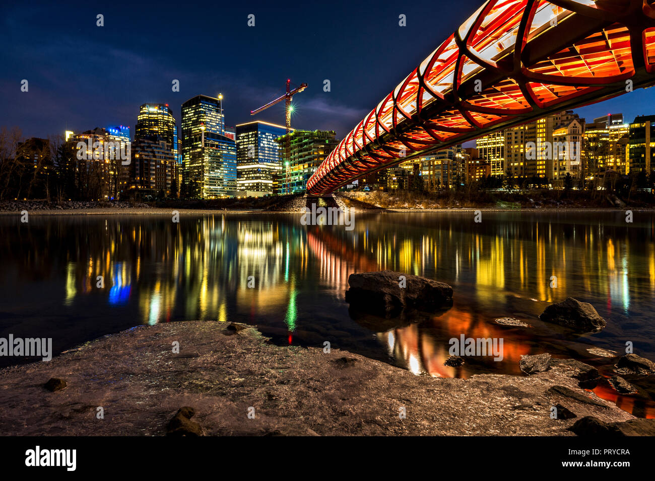 Calgary Peace Bridge Stockfoto