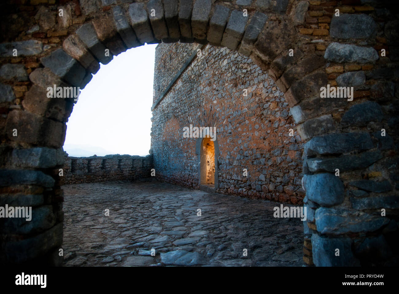 Eingang zur Burg Palamidi Stockfoto