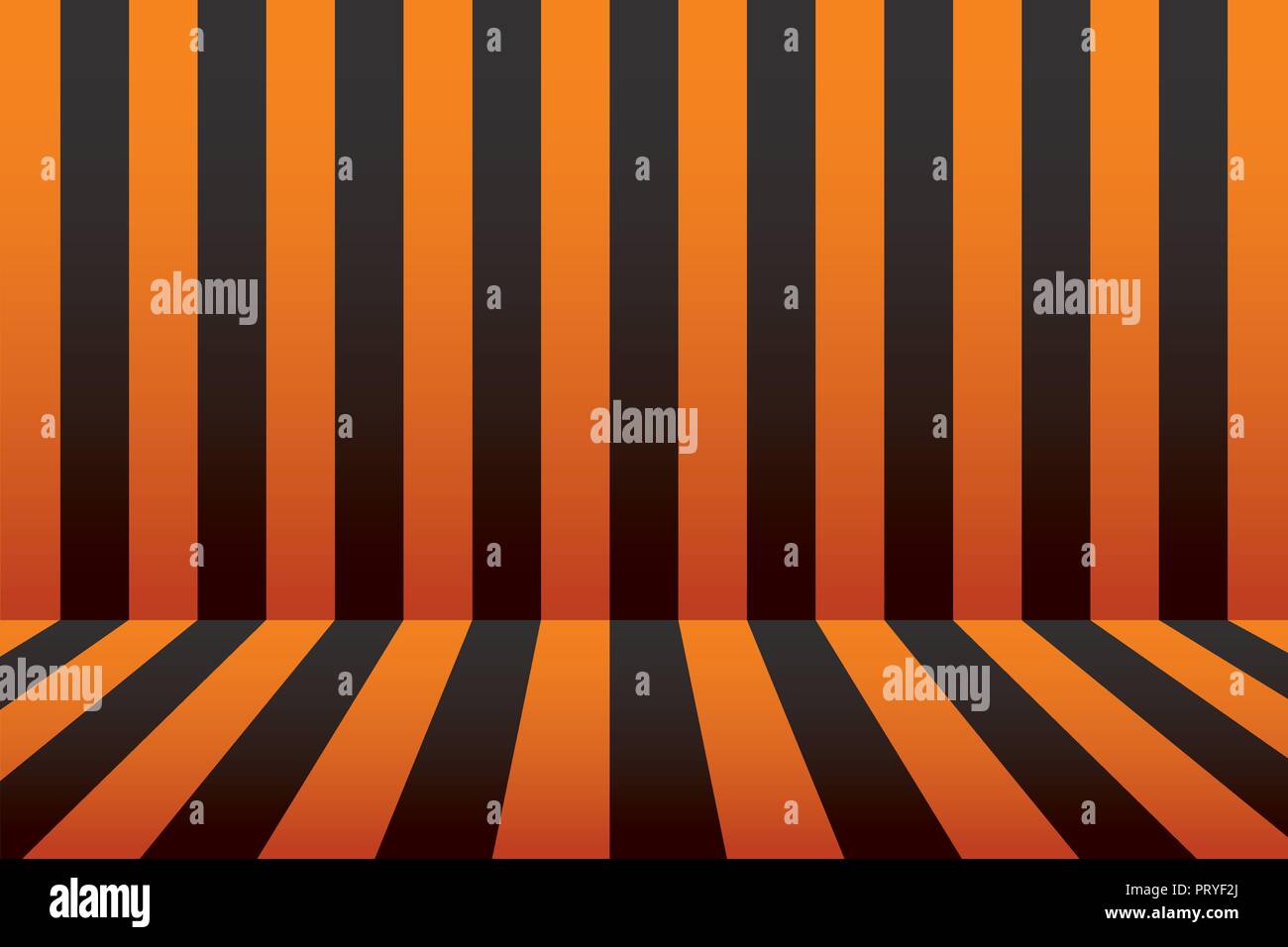 Halloween stripe Zimmer schwarz und orange hinterlegt. Stock Vektor