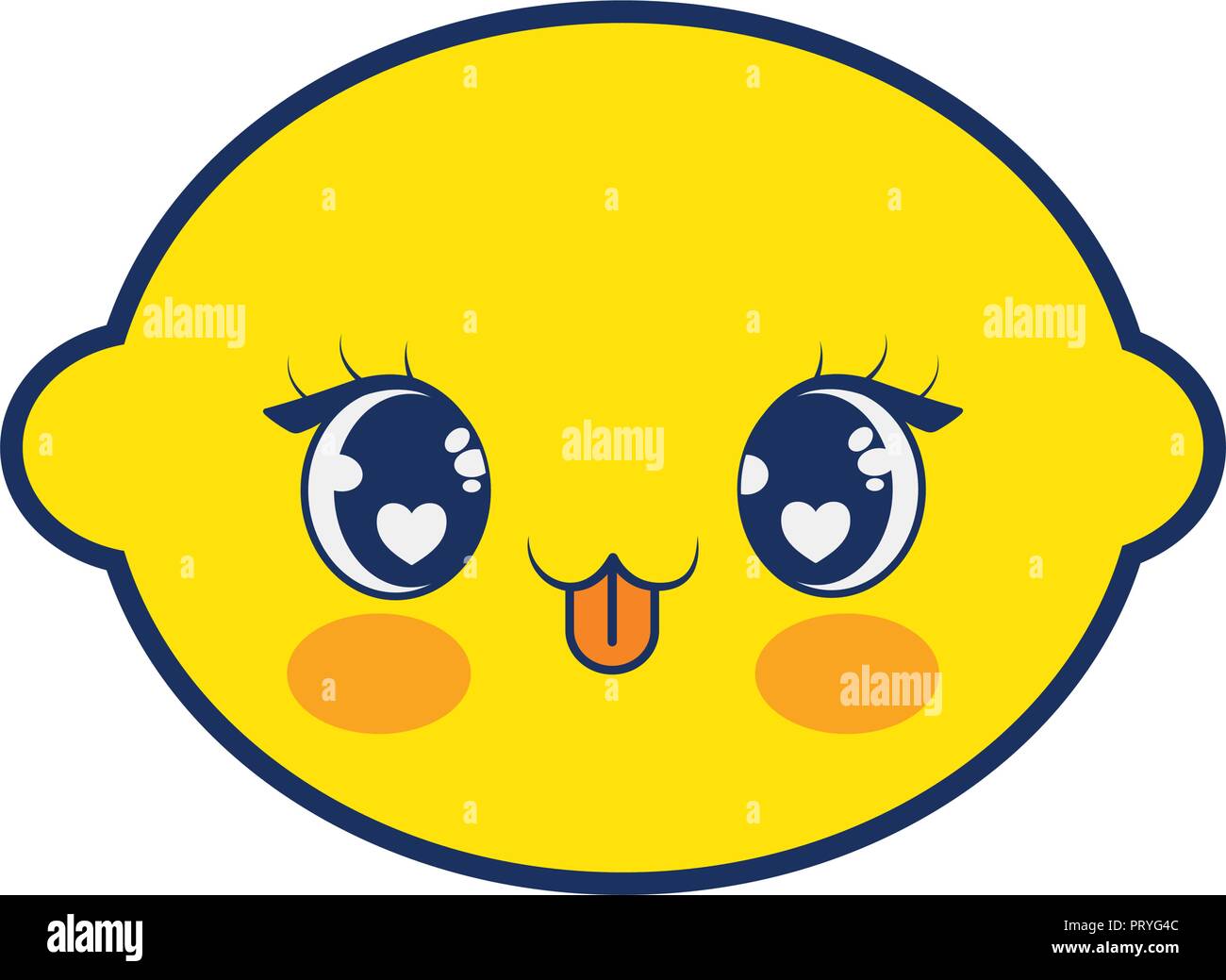 Süße Zitrone Obst kawaii Charakter Vector Illustration Design Stock