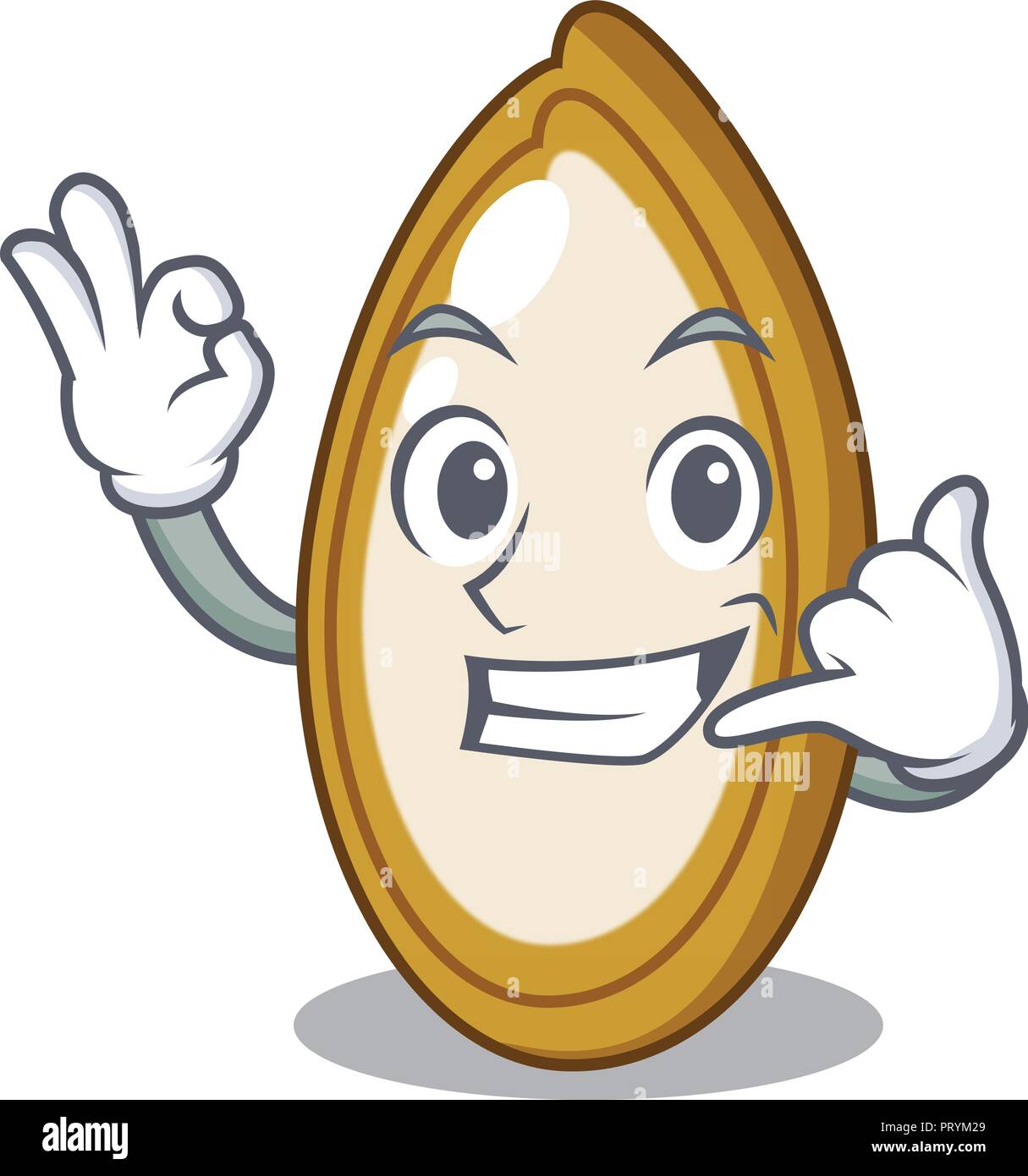 Rufen Sie mich an Obst Kürbiskerne auf Maskottchen isoliert Stock Vektor