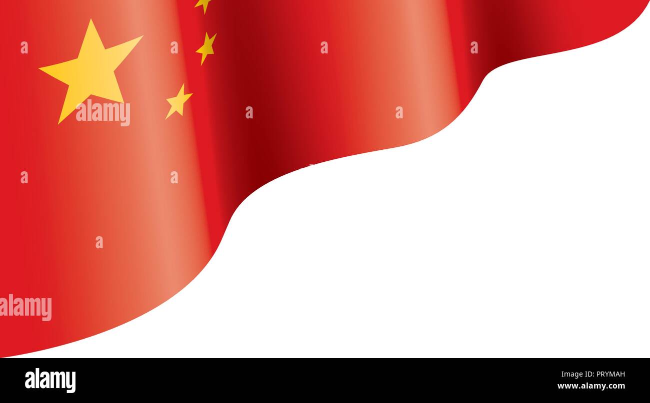 China Flagge, Vektor, Abbildung auf einem weißen Hintergrund. Stock Vektor