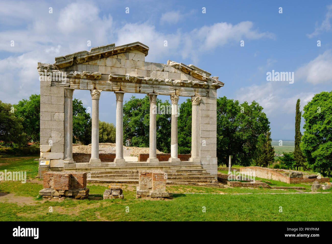 Albanien, Fier County, antike Stadt Apollonia, Portal von Bouleuterion Stockfoto