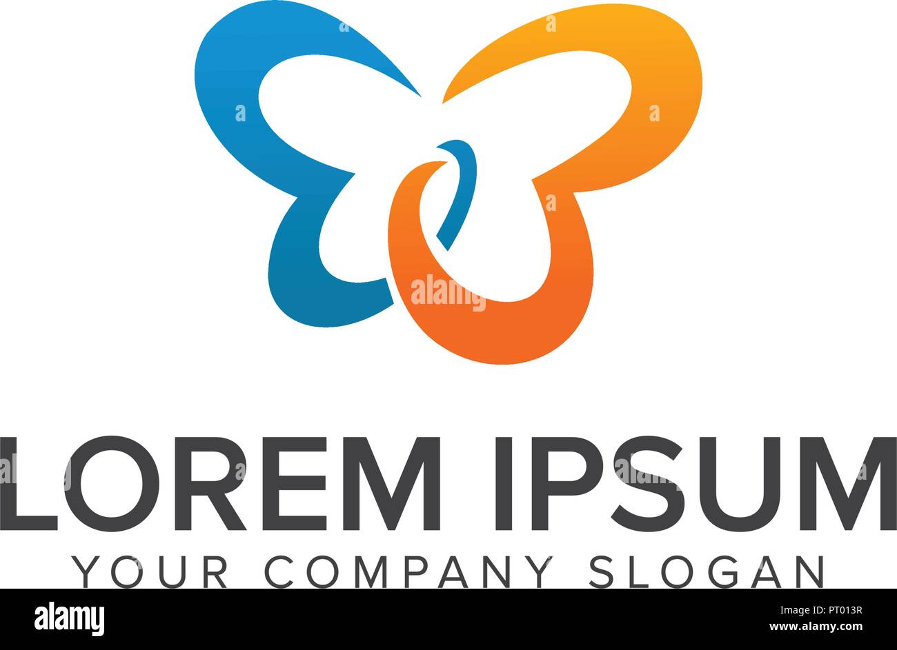 Butterfly Logo. Wellness und Ästhetik Kosmetik und Schönheit Logo Design Konzept Vorlage Stock Vektor