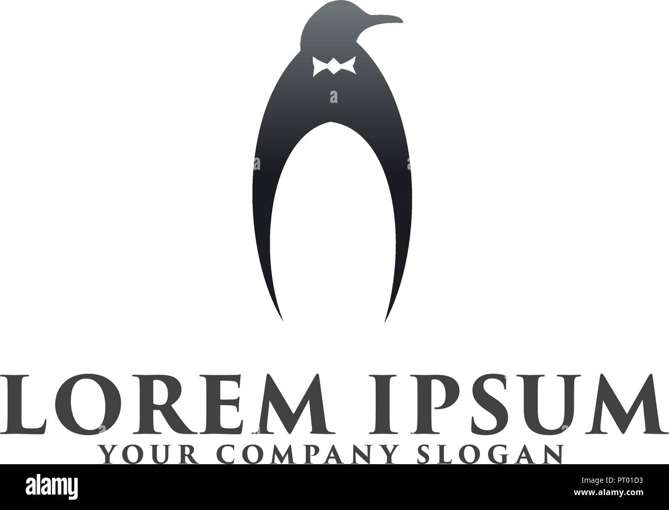 Luxus Pinguin Logo Design Konzept Vorlage Stock Vektor