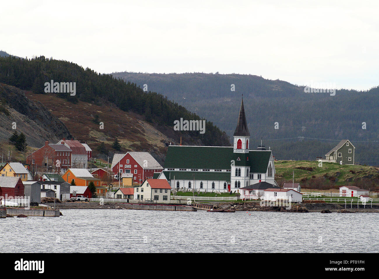 Stadt Trinity. Trinity ist eine kleine Stadt, auf Trinity Bay in Neufundland und Labrador, Kanada. St. Paul's Anglican Church Stockfoto