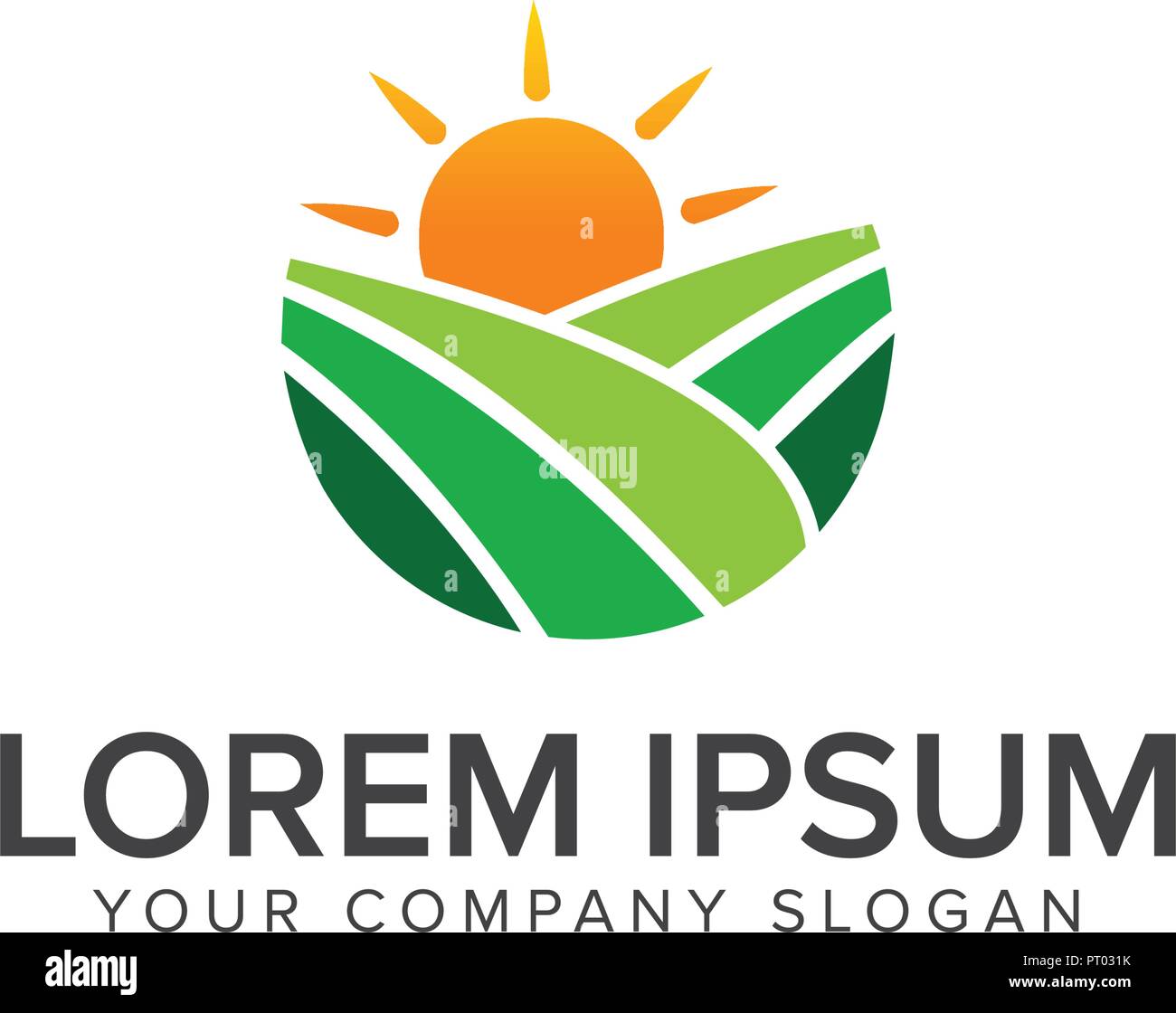 Umwelt und Grün Garten und Landschaftsbau Logo Design Konzept Vorlage