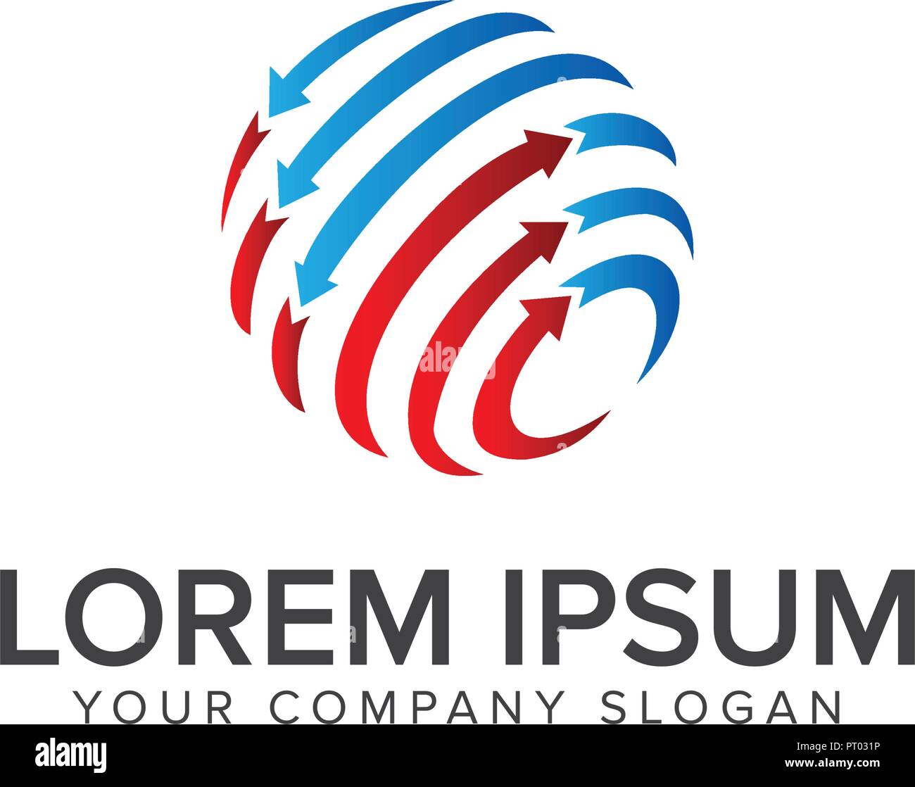 Internet Technologie globe Logo Design Konzept Vorlage Stock Vektor