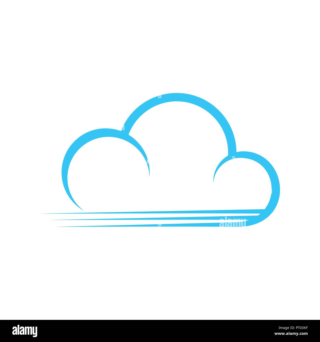 Schnell blau Wolke Streifen Linien Vektor Symbol Grafik Logo Design Template Stock Vektor