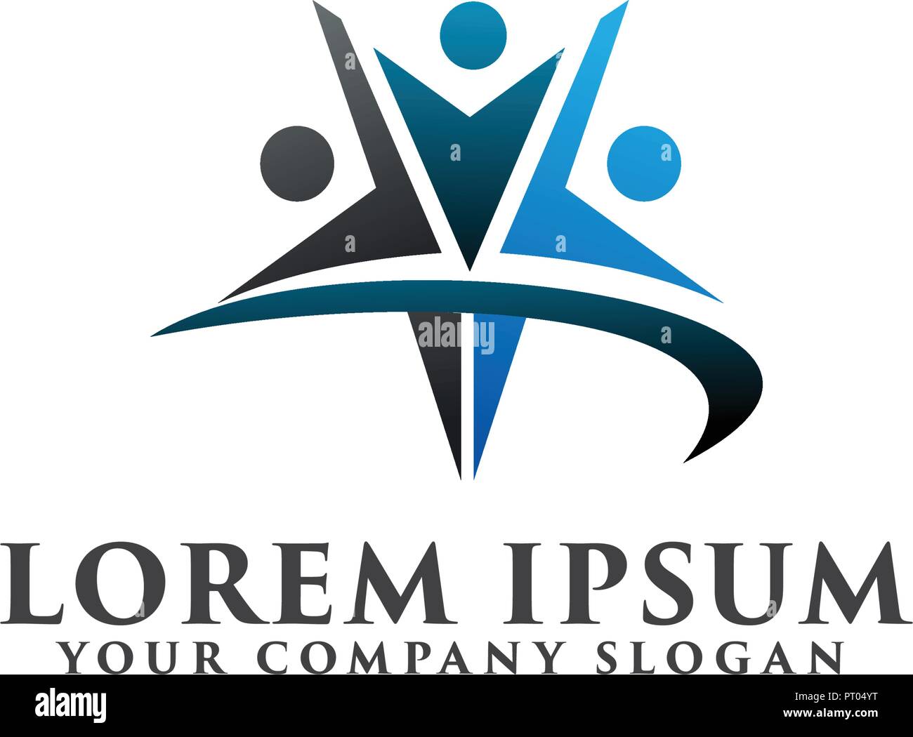 Star People Logos. Erfolg Menschen Logo Design Konzept Vorlage Stock Vektor