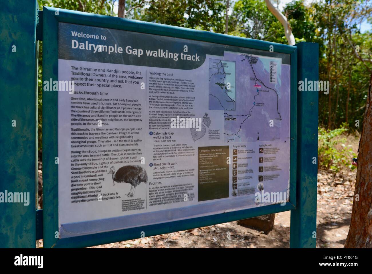 Girringun National Park Zeichen, Dalrymple Lücke, QLD, Australien Stockfoto