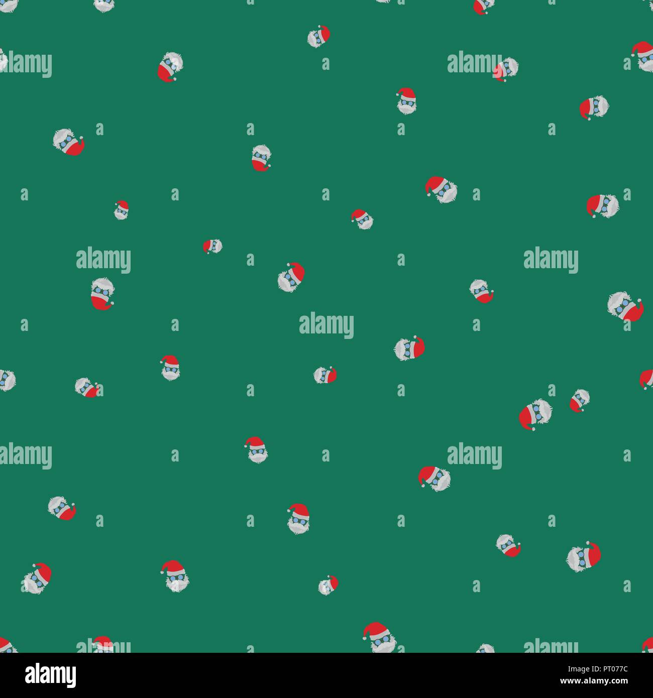 Santa Claus nahtlose Muster. Türkis Hintergrund. Vector Illustration Stock Vektor