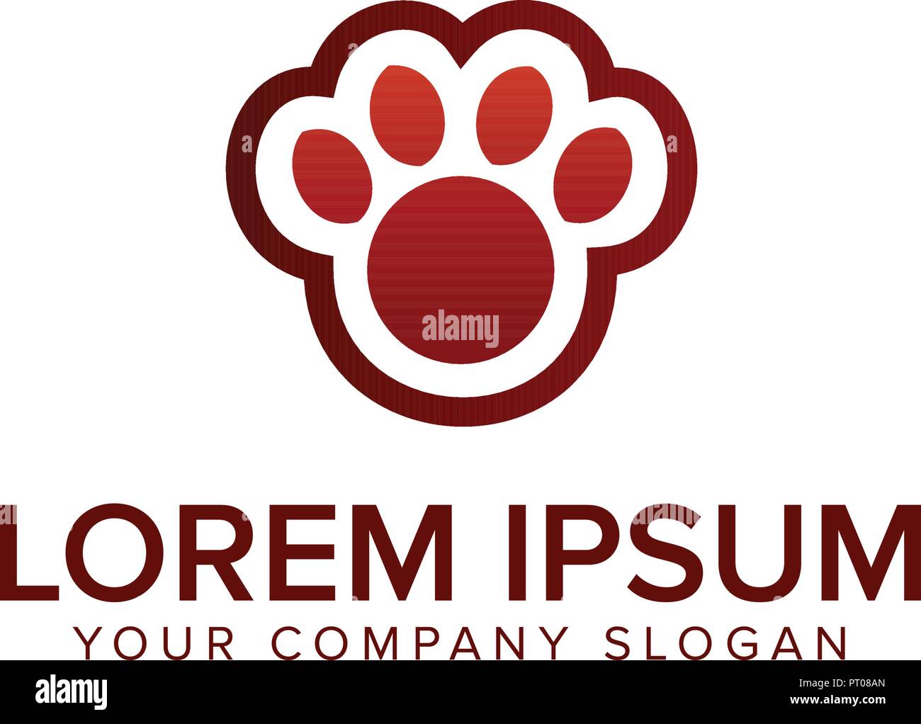 Paw Logo Design Konzept Vorlage Stock Vektor