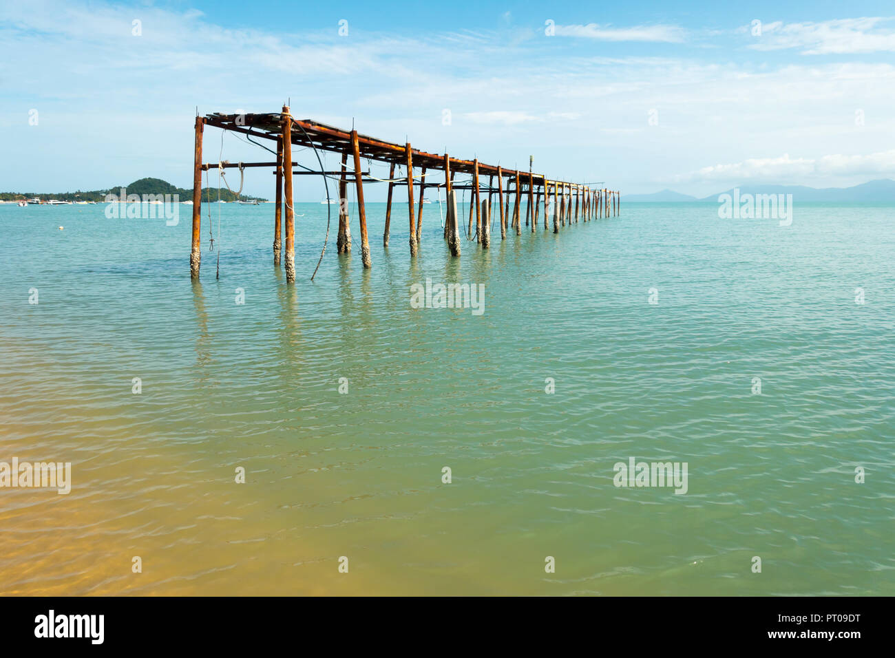 Verfallende Pier in Fisherman's Village, Bophut, Ko Samui, Thailand Stockfoto