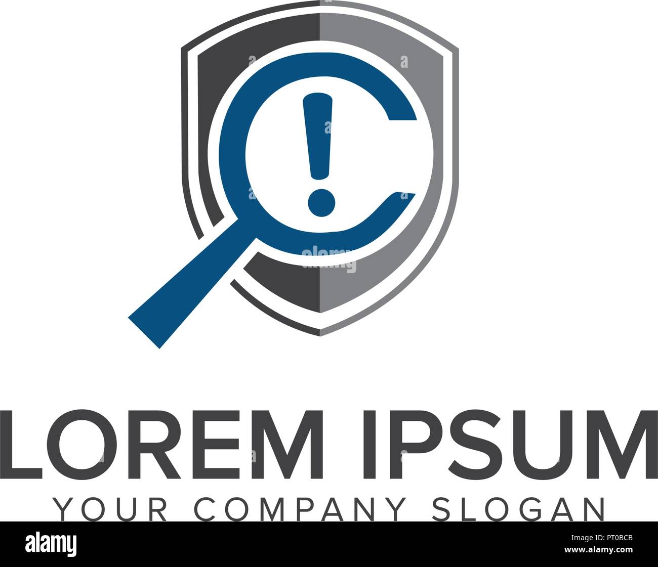 Magnifer Sicherheit Logo Design Konzept Vorlage Stock Vektor