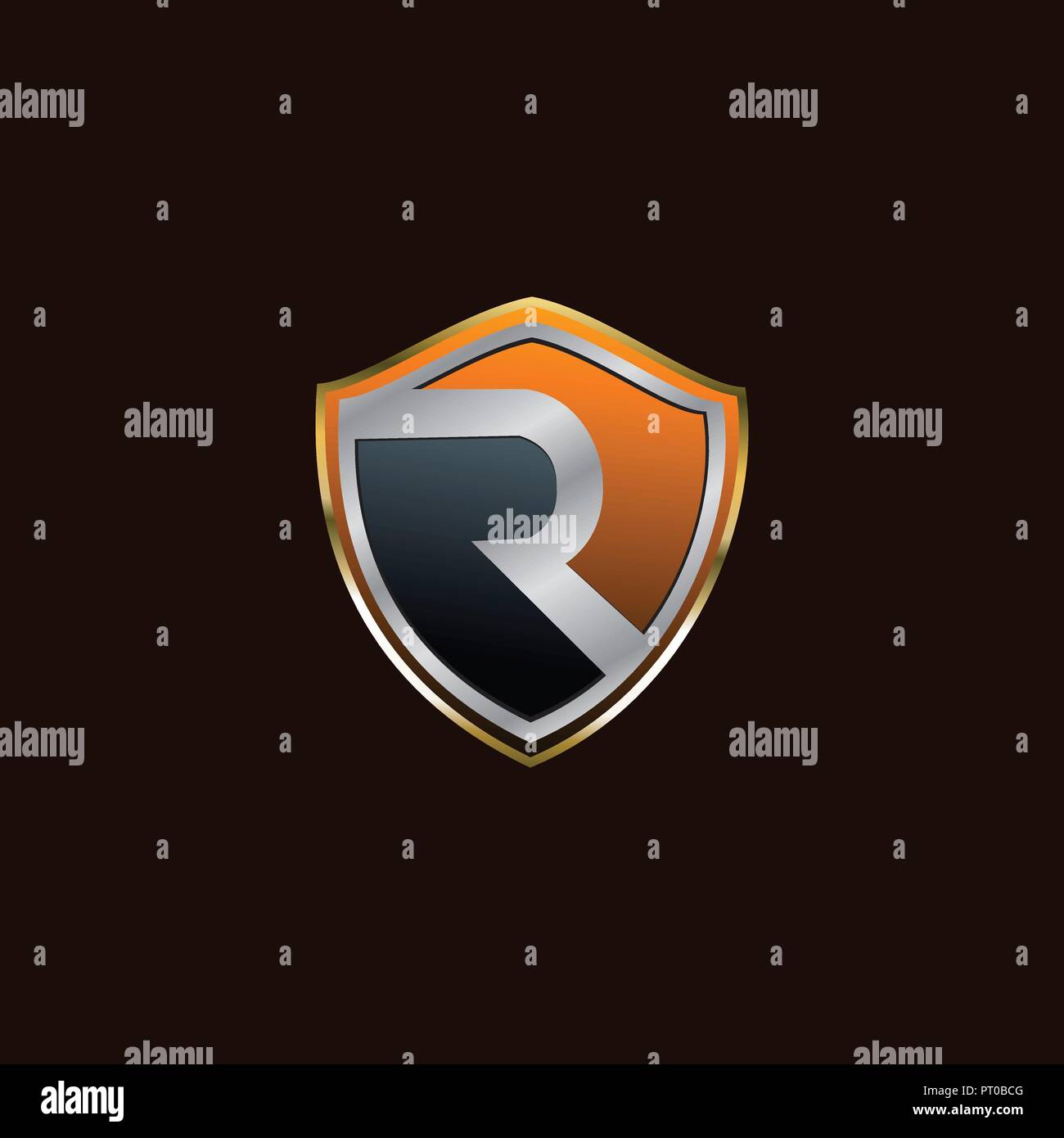 Buchstabe R Sicherheit Logo Design Konzept Vorlage Stock Vektor